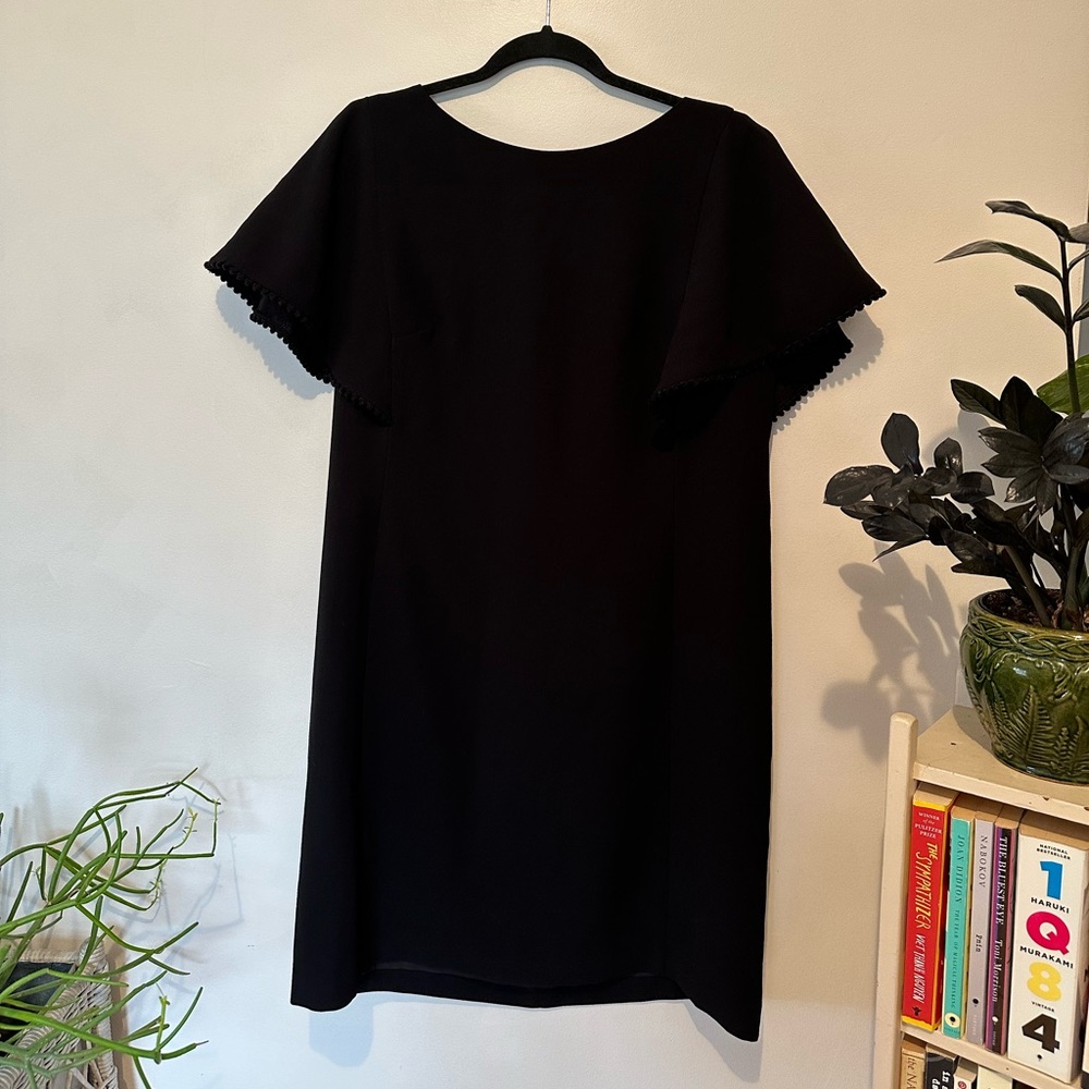 Black Sheath Dress with Flutter Sleeves - Loft